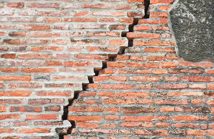 Cracks in Interior or Exterior Brick Indicating Foundation Problem